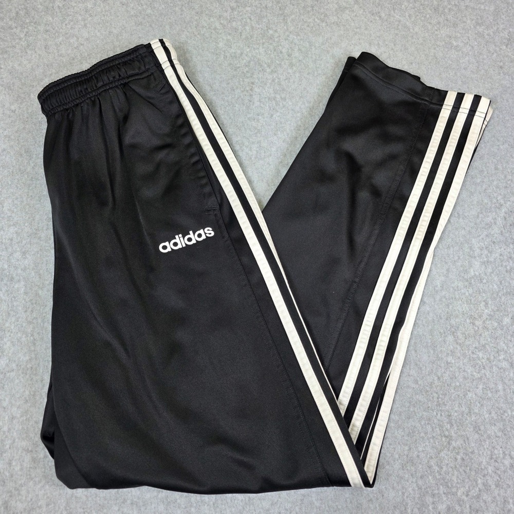 Adidas Track Pants Kids Size Large BlackWhite 3‎ Stripe Athletic Soccer Training